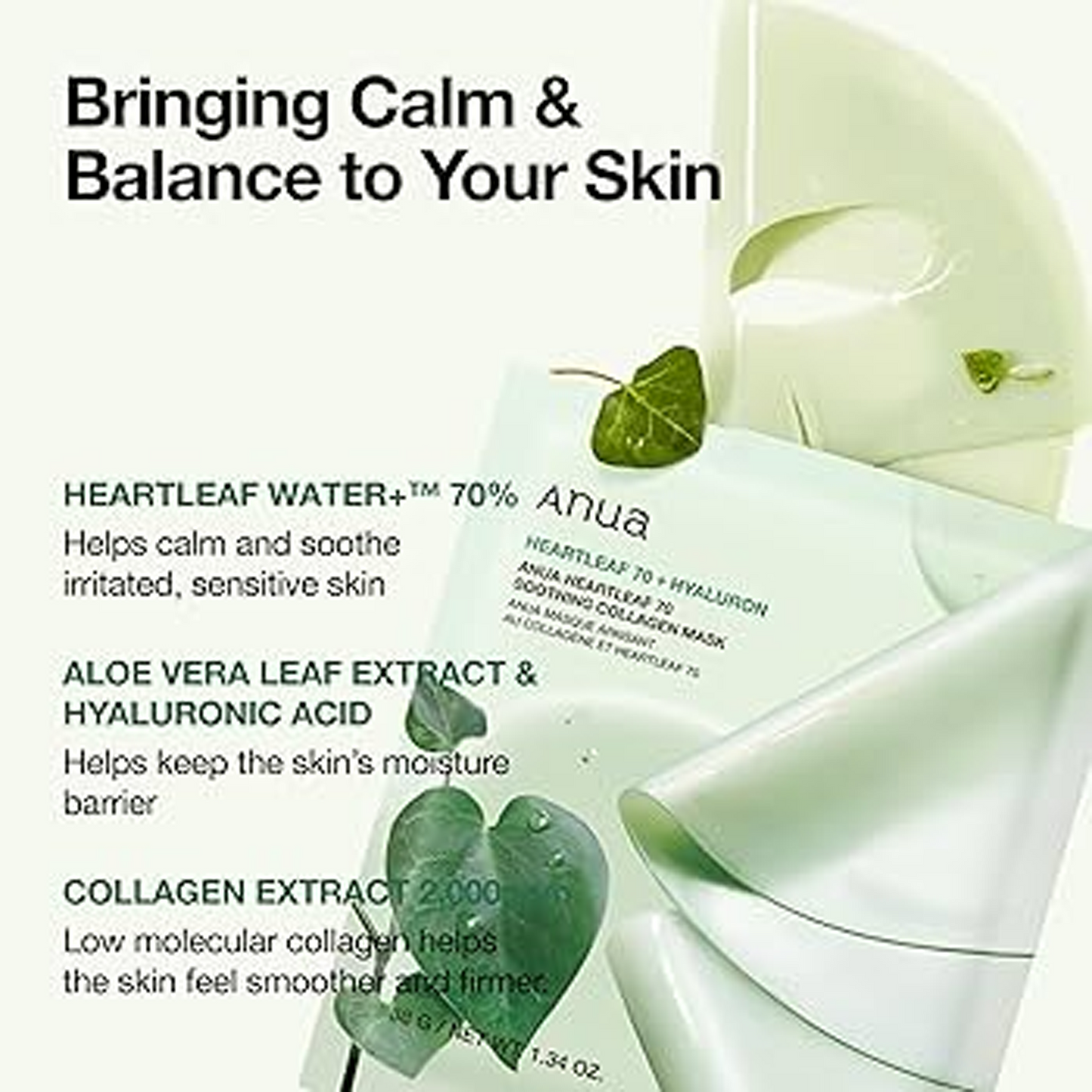 Anua Heartleaf 70 +Hyaluron Soothing Collagen Mask - 38g