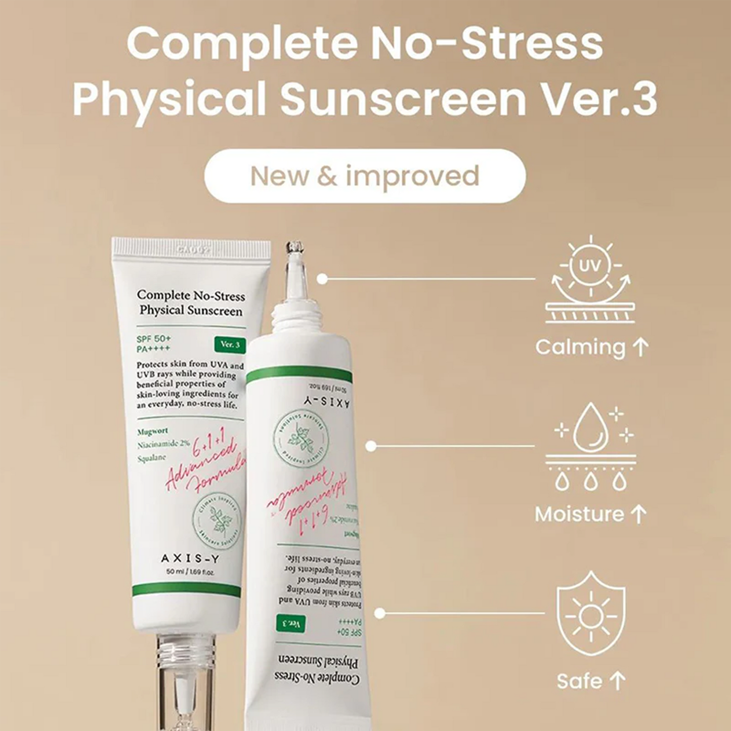 Axis-Y Complete No-Stress Physical Sunscreen - 50ml