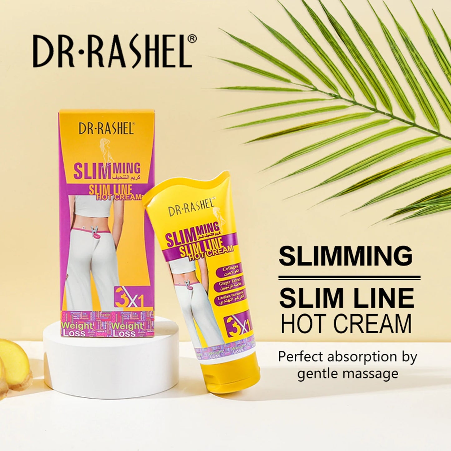Dr.Rashel Slimming Hot Cream With Collagen Ginger & Indian Turmeric 150gm.
