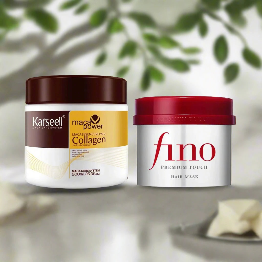 Special Combo Offer Karseell Collagen Argan Oil Collagen Hair Mask - 500 ml + Shiseido Fino Premium Touch Hair Treatment Mask