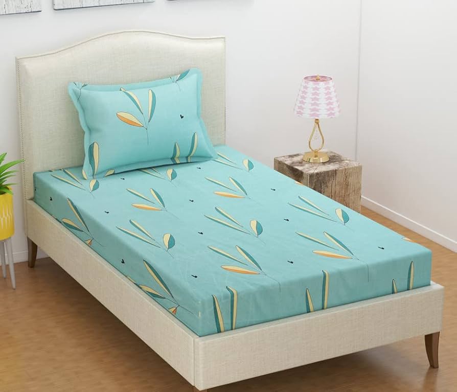 Geometric Printed Single Bedsheet with Pillow Cover โ Mixed Colours.