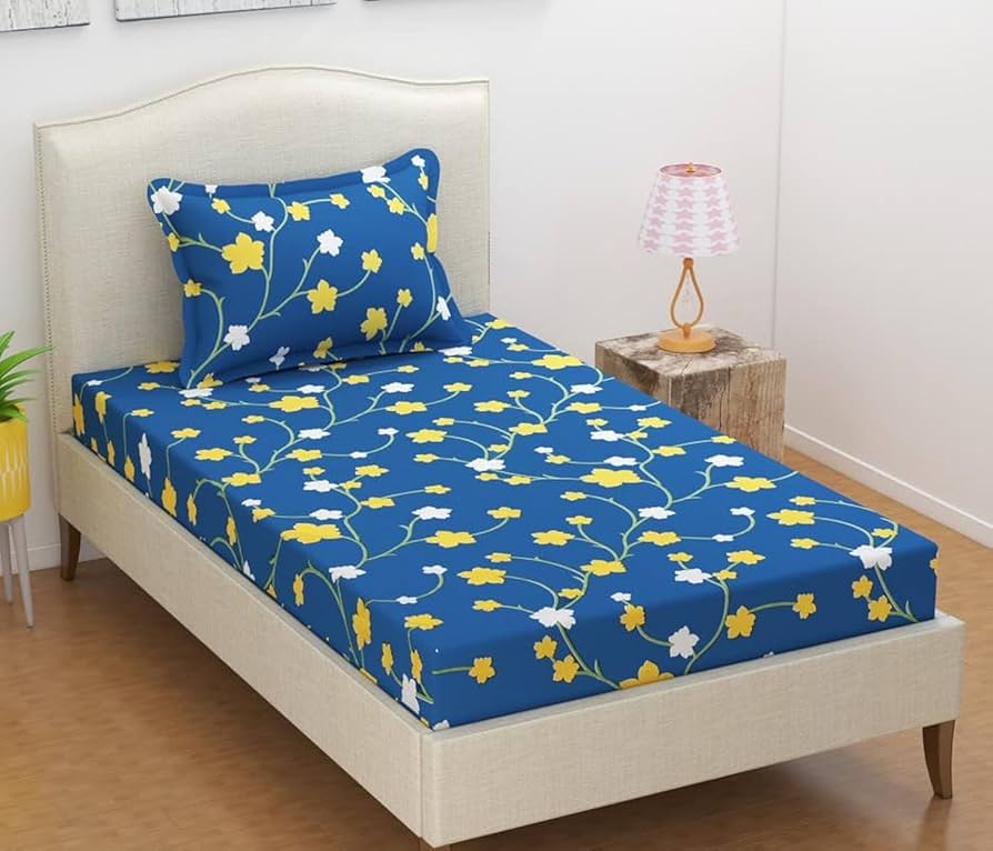 Geometric Printed Single Bedsheet with Pillow Cover โ Mixed Colours.