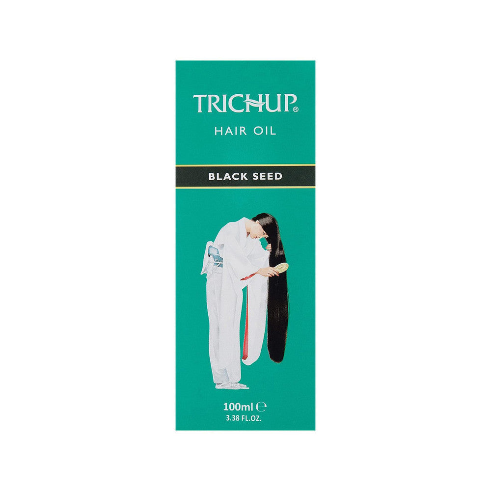 Trichup Black Seed hair oil packaging on a white background