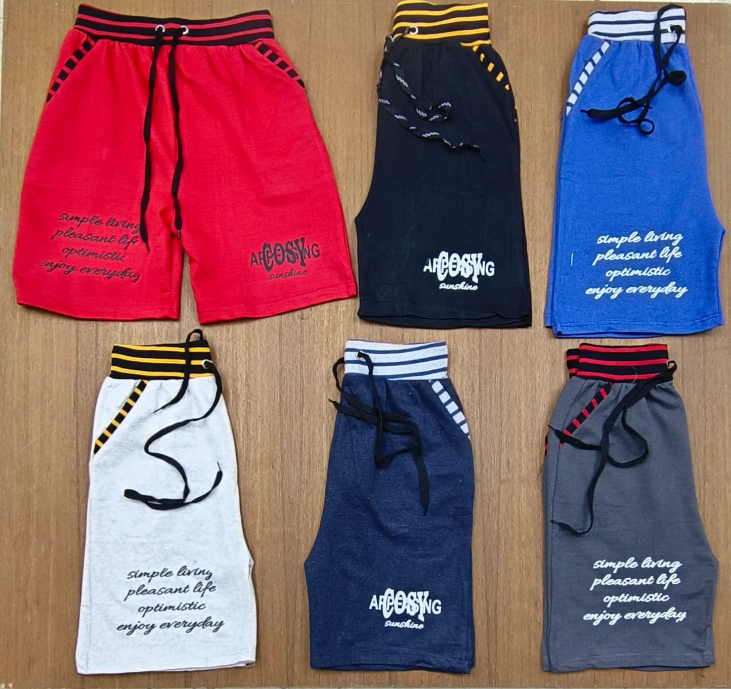 Afcoosy printed cotton shorts for men тАУ 6 color styles with quotes