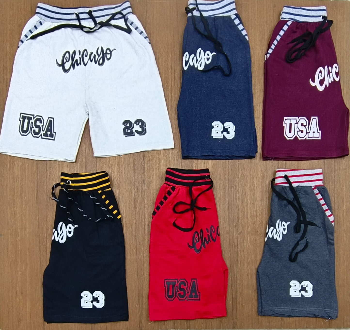 Chicago USA 23 printed menтАЩs cotton shorts in 6 colors тАУ Kliqpik