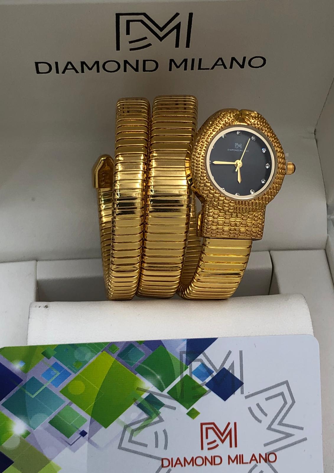 Diamond Milano Silver Snake Dial Watch