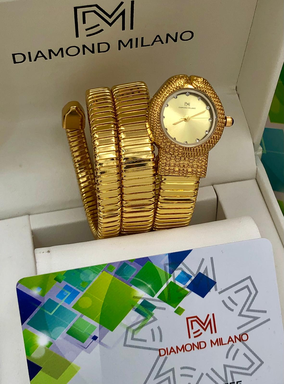 Diamond Milano Silver Snake Dial Watch
