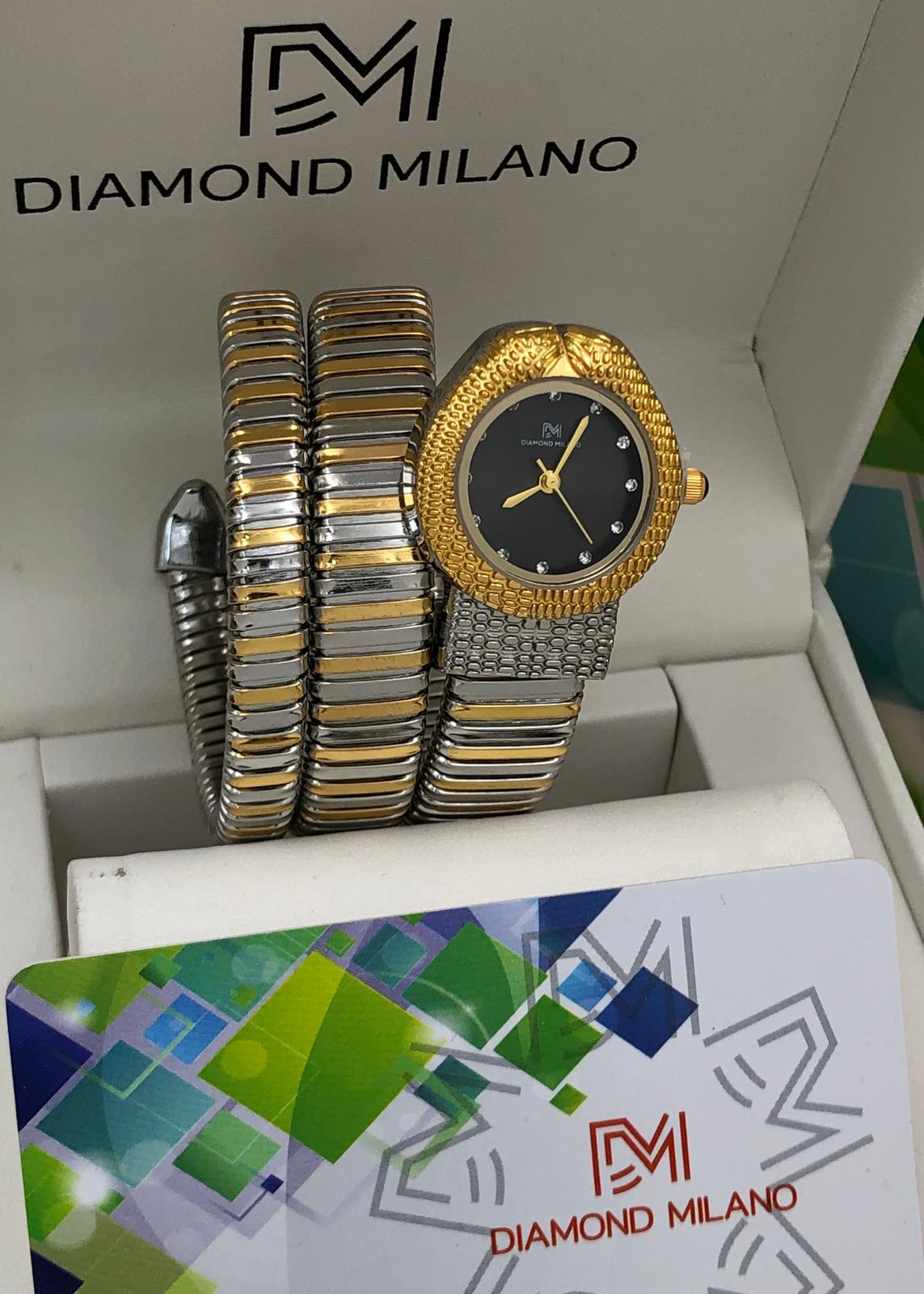 Diamond Milano Silver Snake Dial Watch