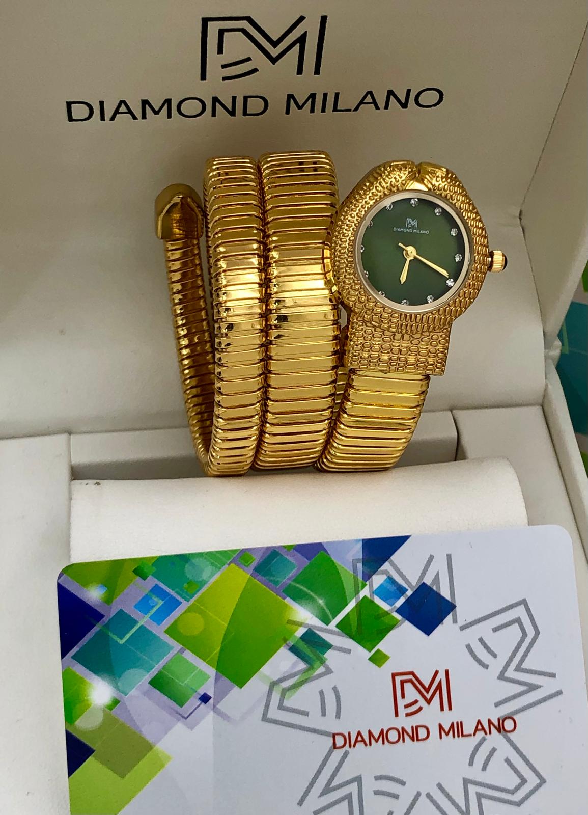 Diamond Milano Silver Snake Dial Watch