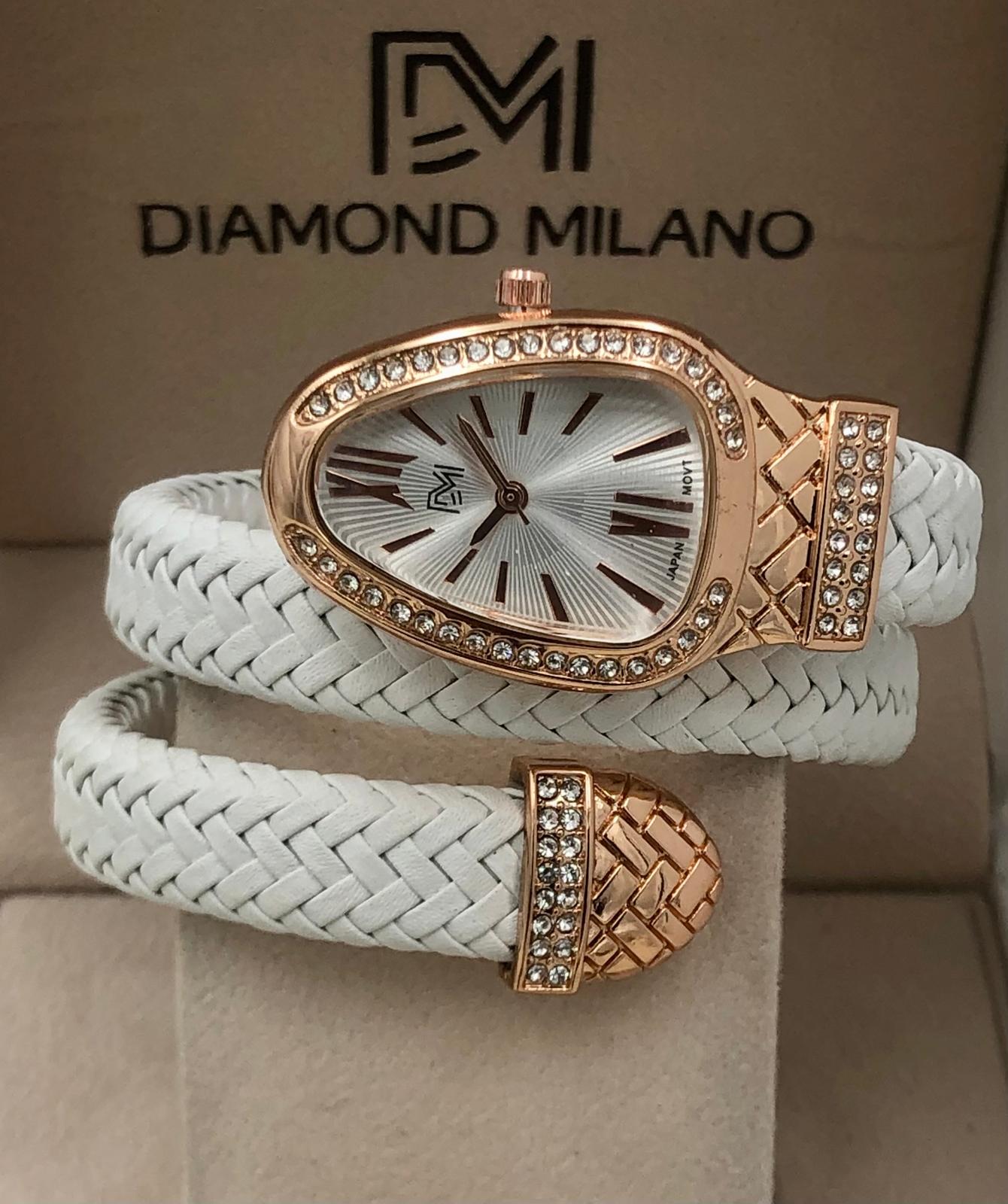 Diamond Milano Ladies Snake Strap Watch