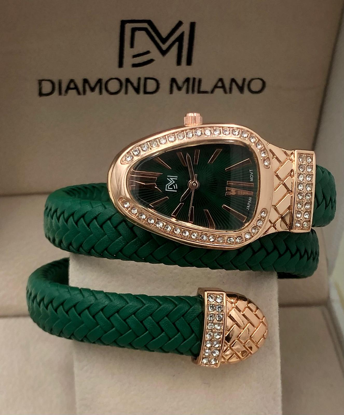 Diamond Milano Ladies Snake Strap Watch
