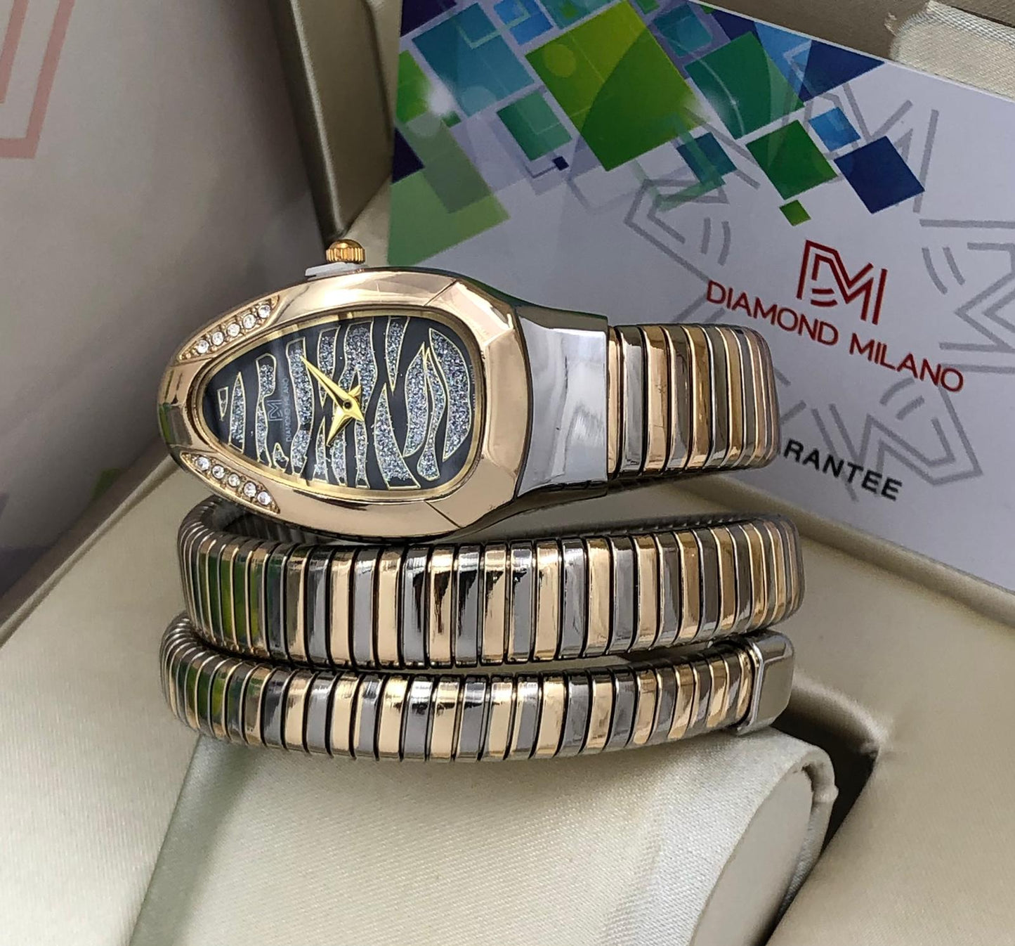 Diamond Milano Luxury Spiral Bracelet Watch