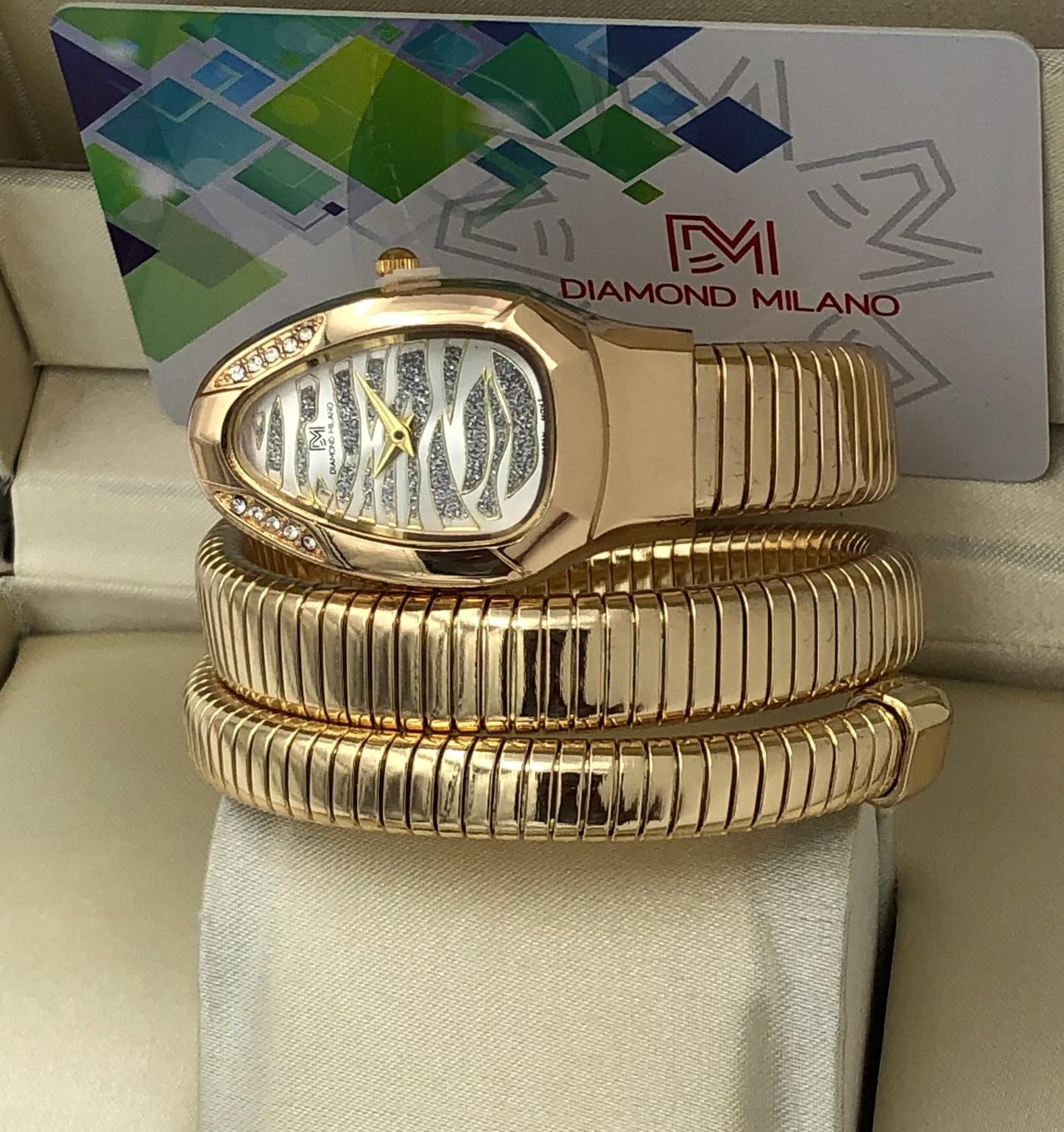 Diamond Milano Luxury Spiral Bracelet Watch