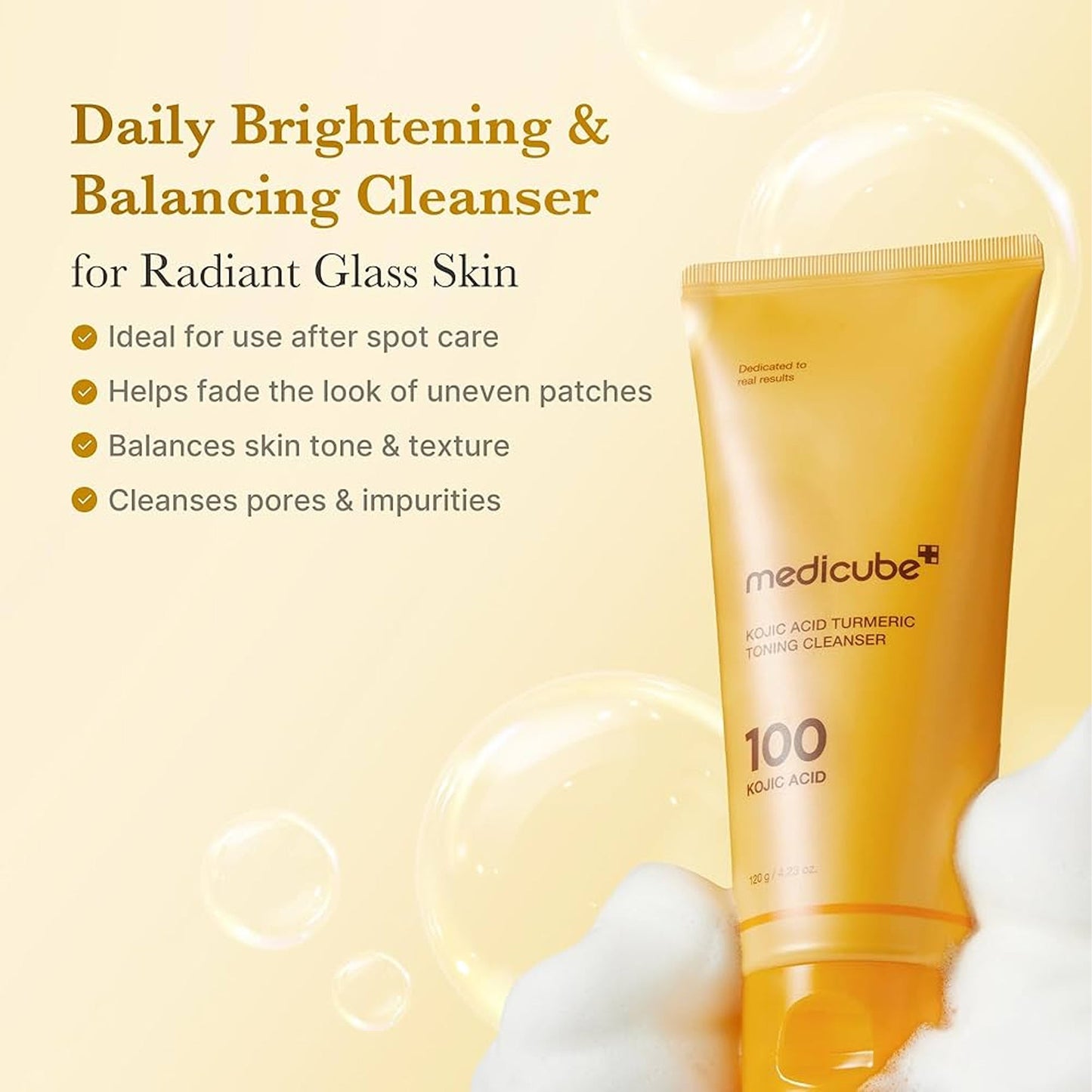 Medicube Kojic Acid Turmeric Toning Cleanser - 120g