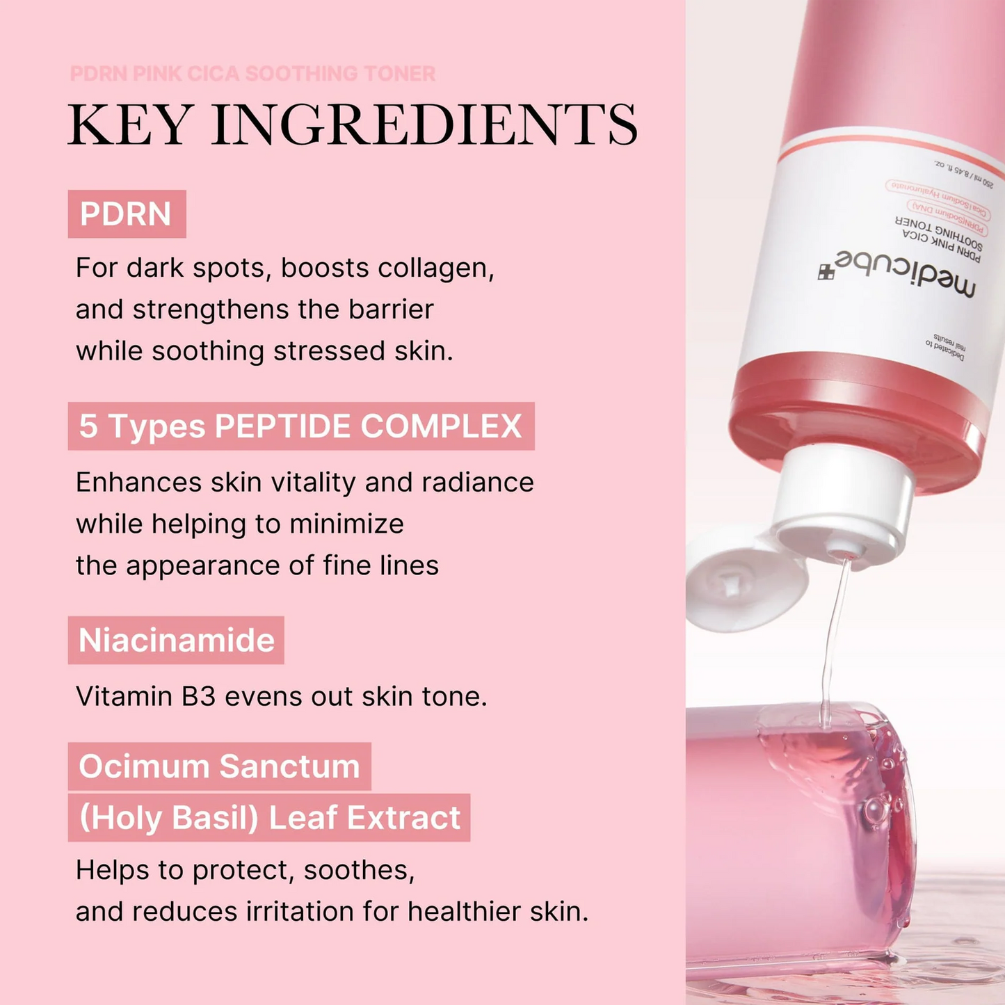 Medicube PDRN Pink Cica Soothing Toner - 250ml
