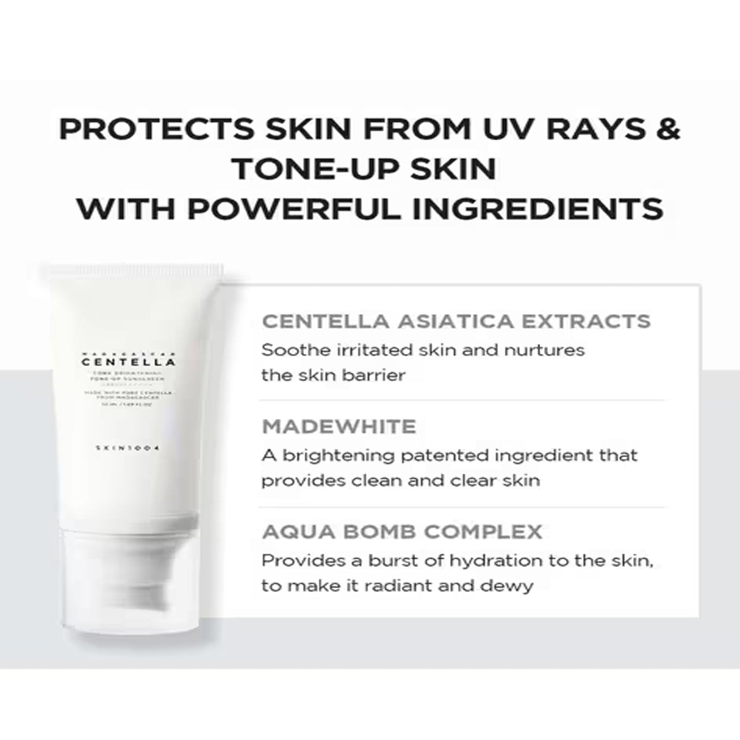 SKIN1004 Madagascar Centella Tone Up Brightening Tone Up Sunscreen SPF50+ - 50ml