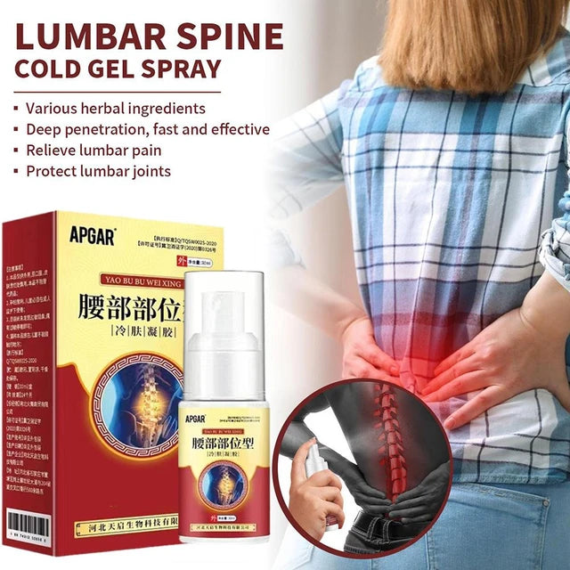 Lumber spine cold gel spray.