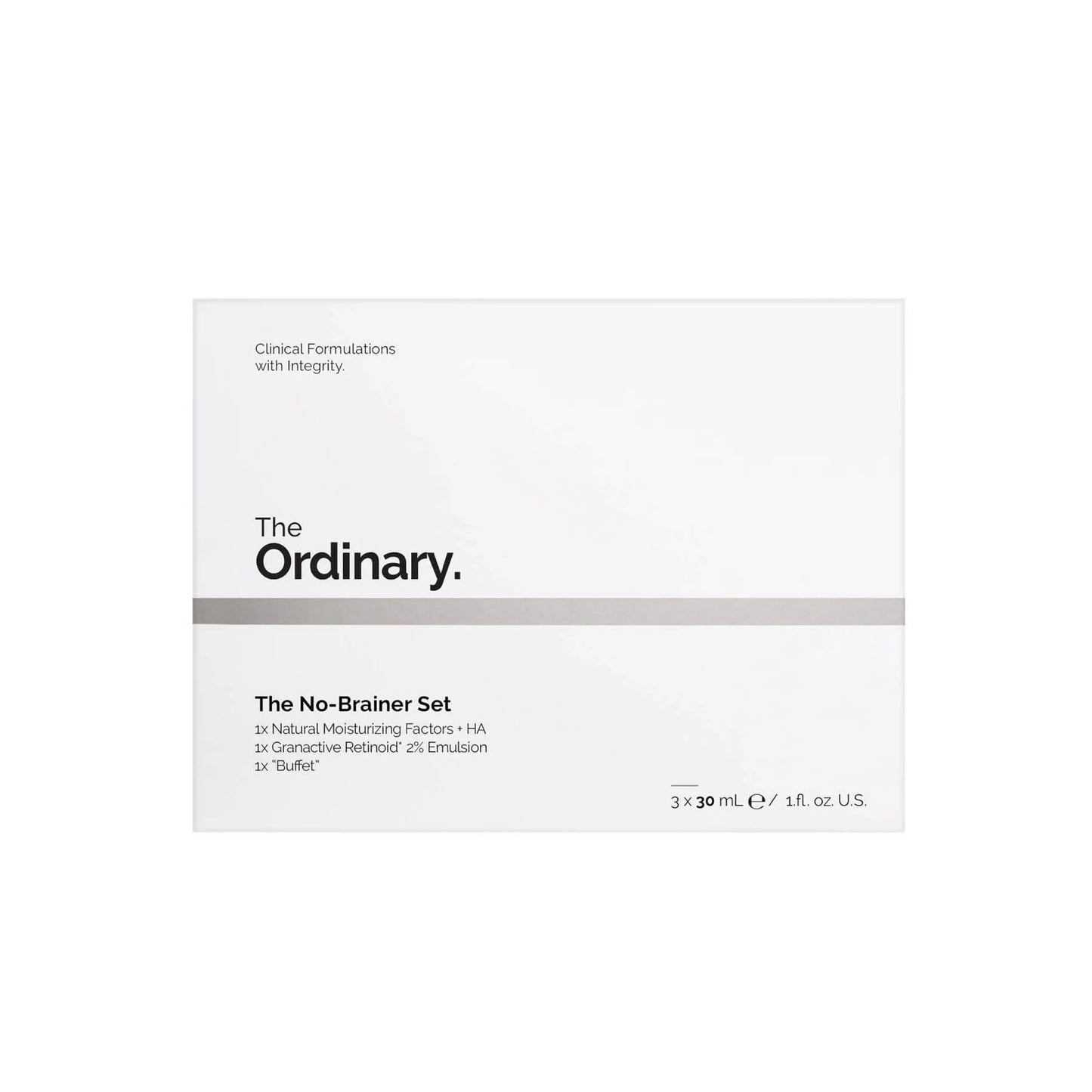 The Ordinary The No-Brainer Set - Natural Moisturizing Factors + HA + Granactive Retinol * 2% Emulsion + ''Buffet'' -3x 30ml.