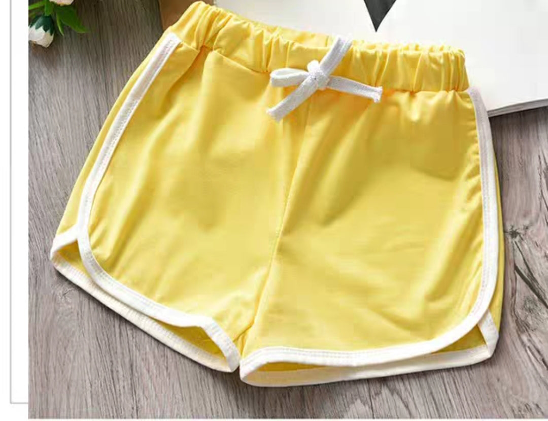 Short For Girls Casual Solid Cotton Blend (Multicolor, Pack of 2)