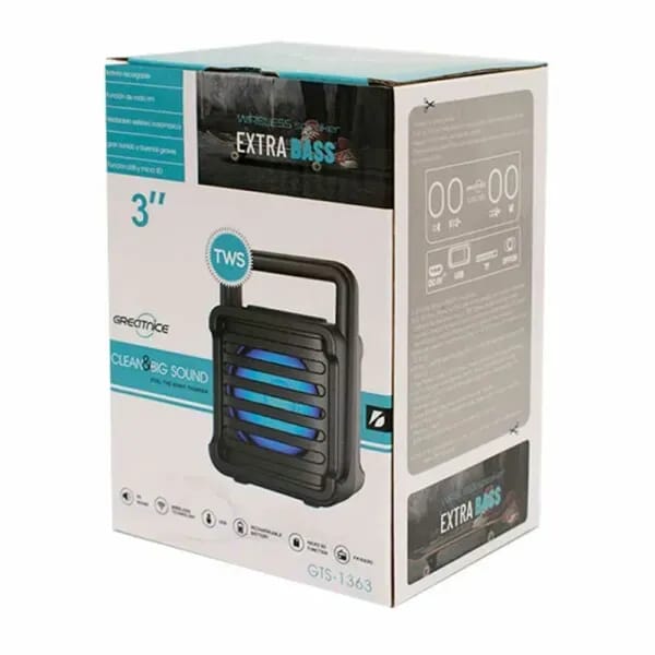 Greatnice GTS-1363 Mini Bluetooth Speaker with LED Light โ Portable & Powerful