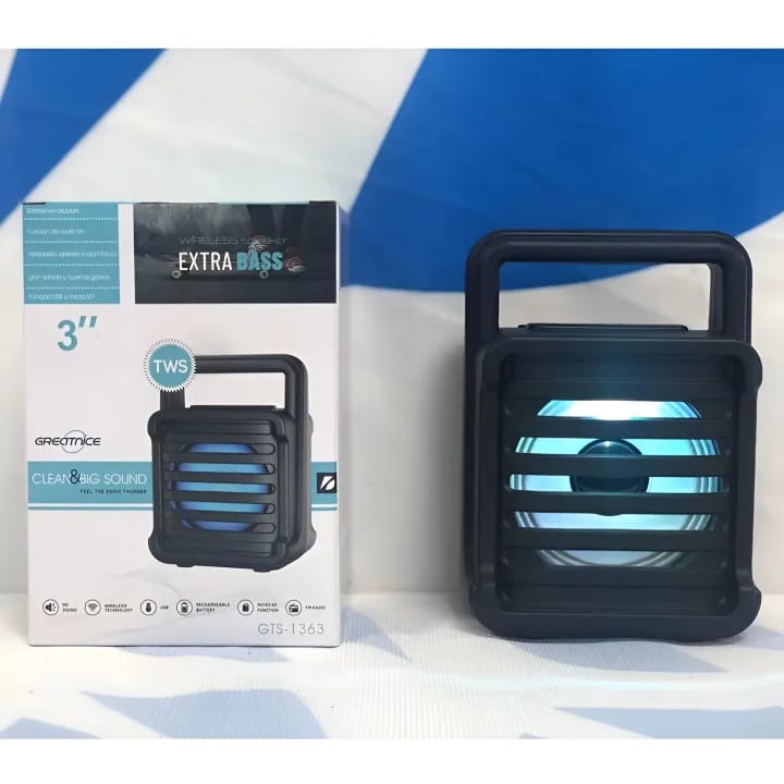 Greatnice GTS-1363 Mini Bluetooth Speaker with LED Light โ Portable & Powerful