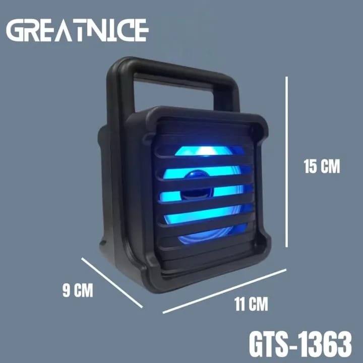 Greatnice GTS-1363 mini Bluetooth speaker with blue LED light