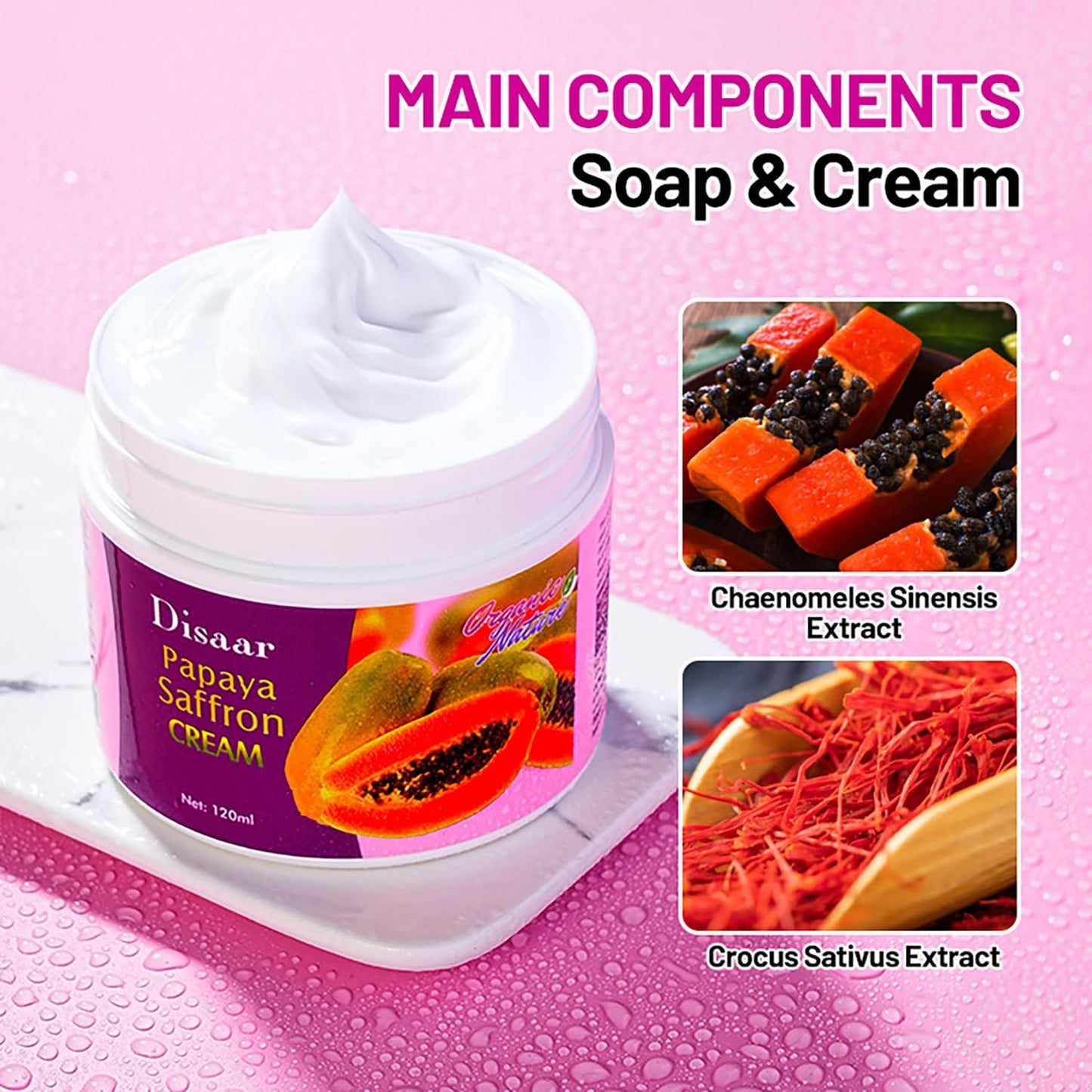 Disaar Papaya Saffron Cream – Brightening & Nourishing – 120ml