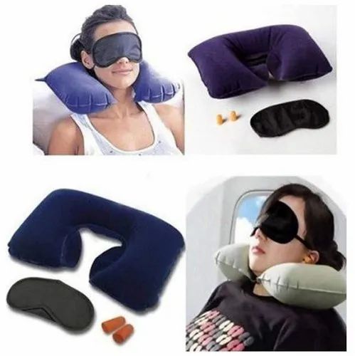 Travel Sleep Set тАУ Eye Mask, Earplugs & Inflatable Neck Pillow
