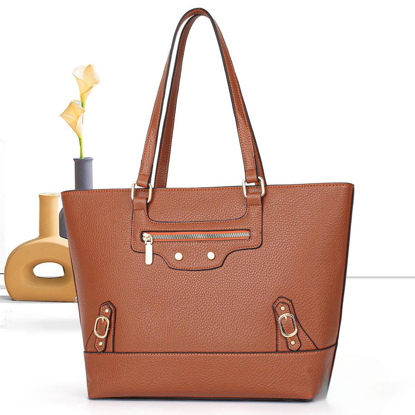Classic PU Leather Shoulder Tote Bag