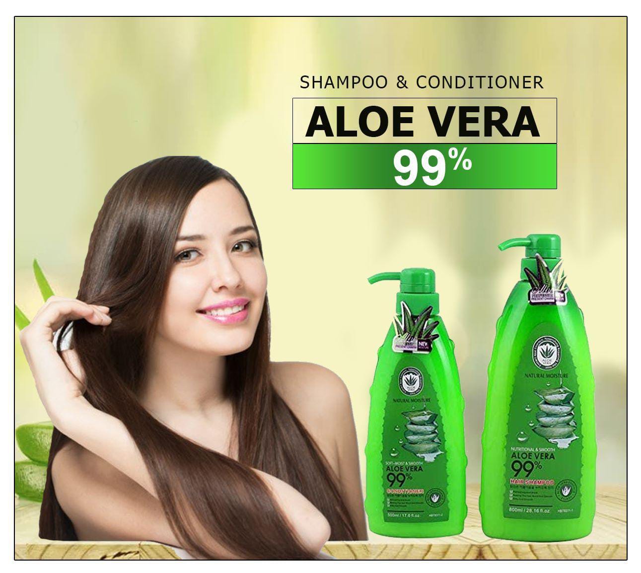 Habetong Aloe Vera Shampoo 800ml & Conditioner 500ml