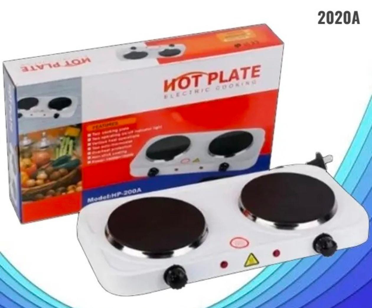 Hot Plate HP-200A double burner electric stove with dual controls and indicator lights