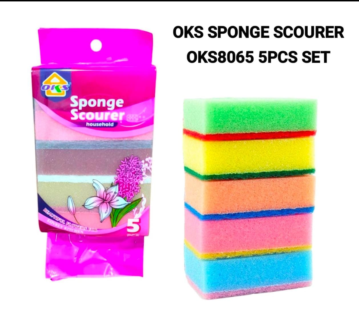 OKS Sponge Scourer 5-Piece Set – Model OKS8065
