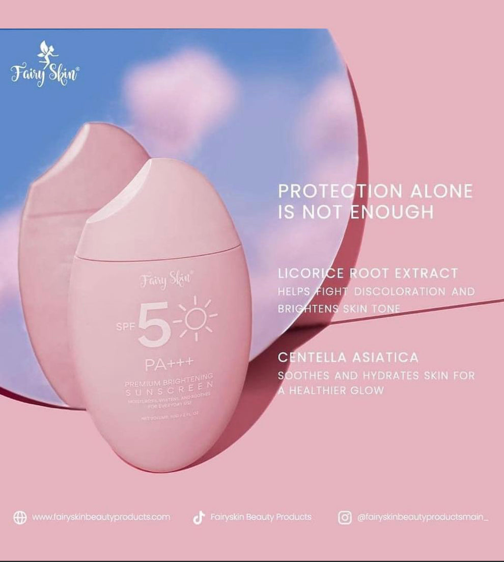 Fairy skin premium brightening sunscreen.