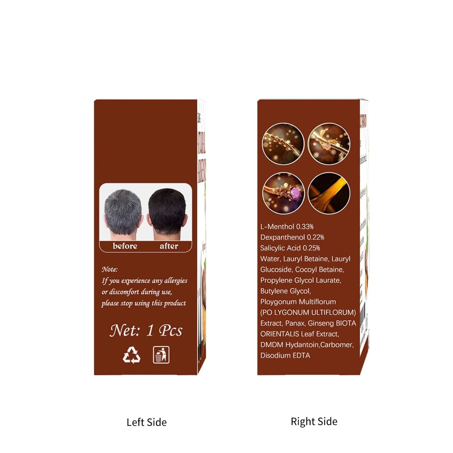 Organic Hair Darkening Shampoo Bar for Men & Women, Volumizing & Moisturizing, Repair Essence, Black Hair 1PC-Black.