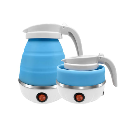 Foldable electric travel kettle 600ml with silicone body