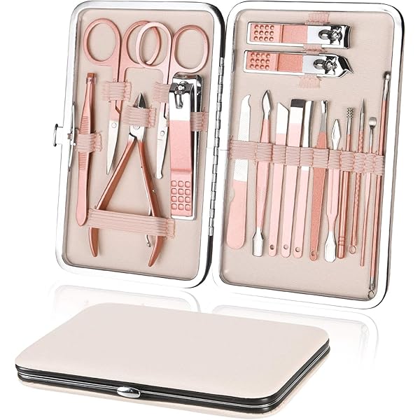 Stainless Steel Manicure & Pedicure Grooming Kit with Case