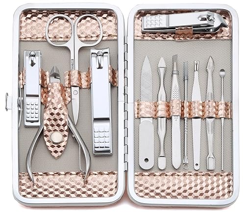 Stainless Steel Manicure & Pedicure Grooming Kit with Case