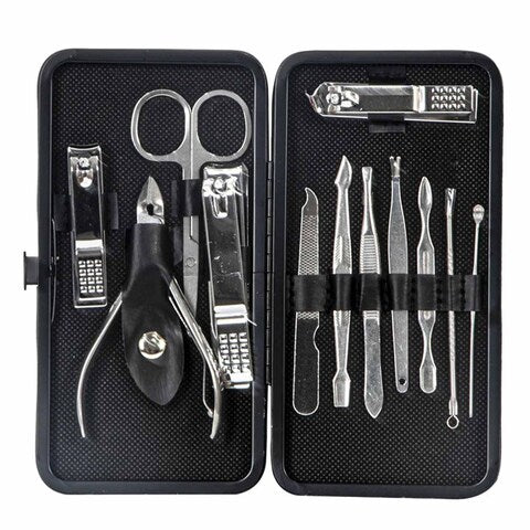 Stainless Steel Manicure & Pedicure Grooming Kit with Case
