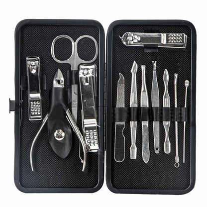 Stainless Steel Manicure & Pedicure Grooming Kit with Case
