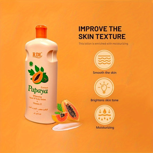 RDL Papaya Extract Whitening Hand and Body Lotion bottle with Vitamin E