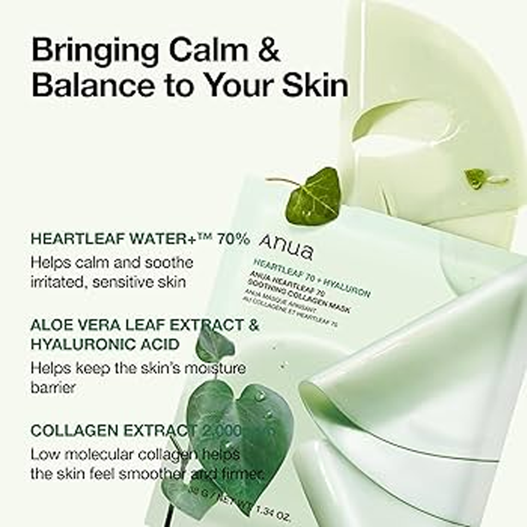 Anua Heartleaf 70 +Hyaluron Soothing Collagen Mask - 38g