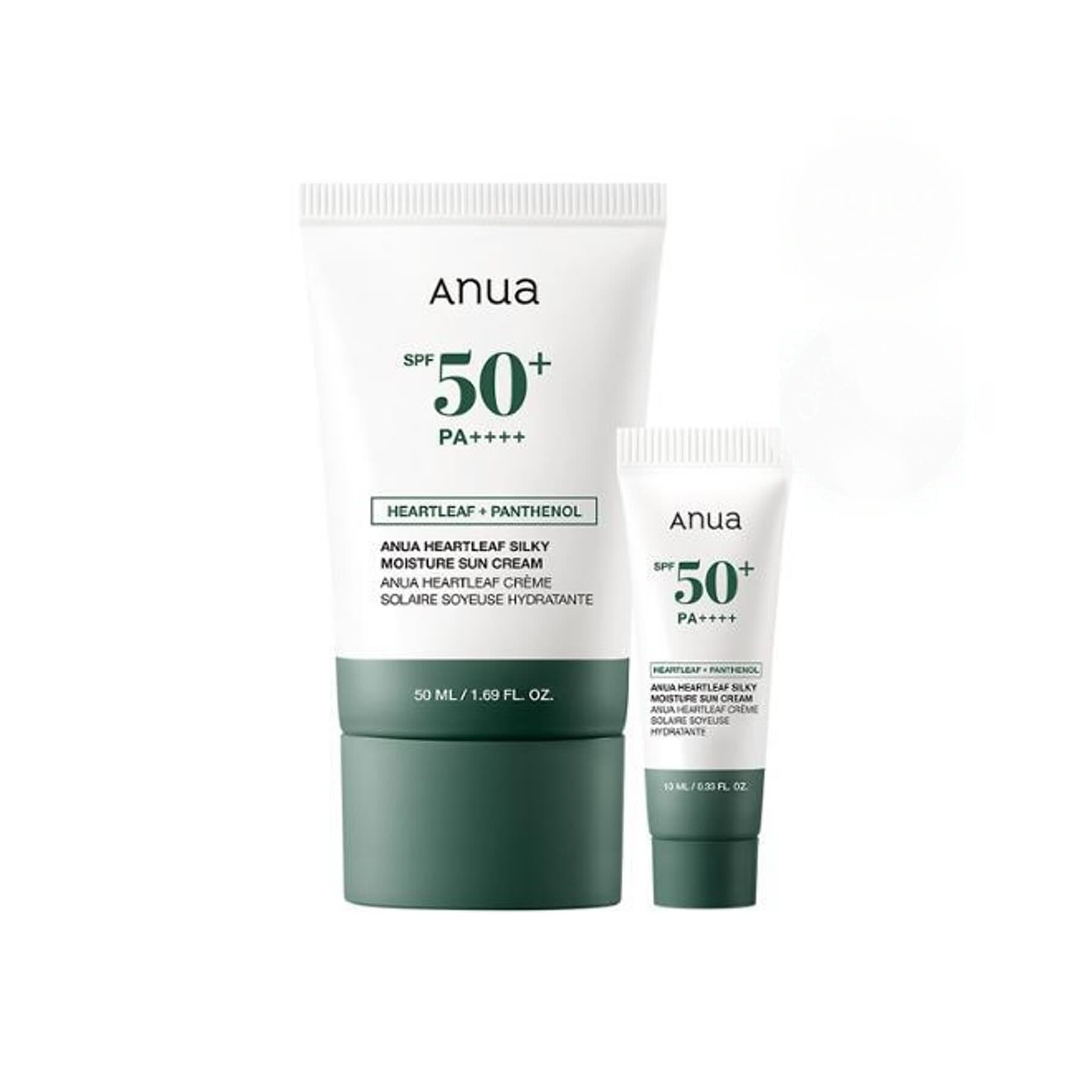Anua Heartleaf Silky Moisture Sun Cream 50mL + 10mL Special Set