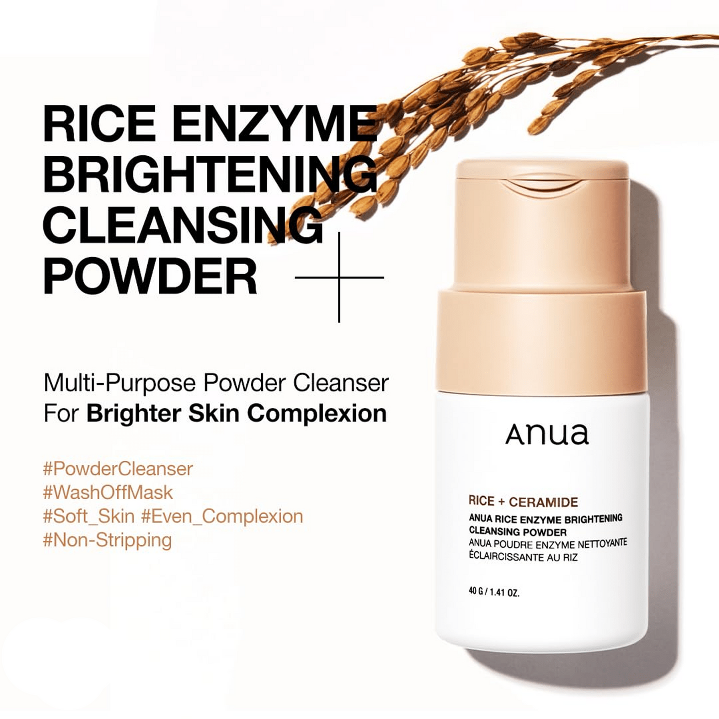 Anua Rice Enzyme Brightening Cleansing Powder - 40g