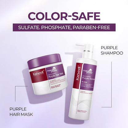 Karseell Purple Shampoo & Hair Mask Bundle (500ml Each)