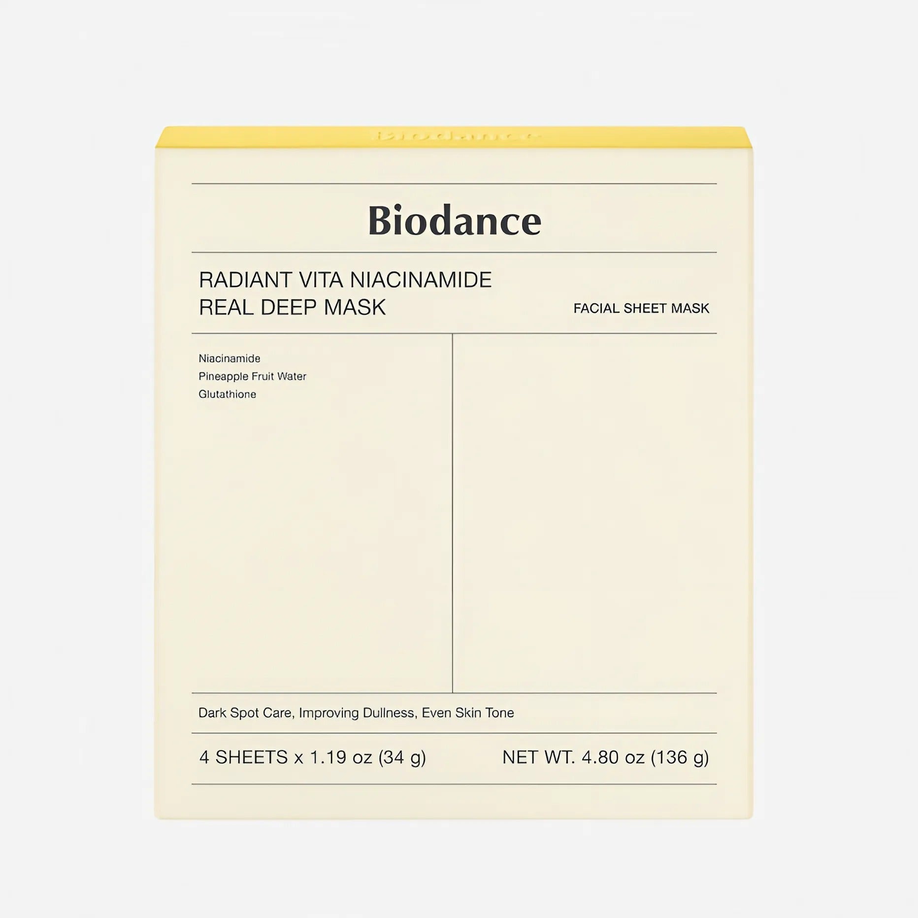 Biodance Radiant Vita Niacinamide Real Deep Mask (1 Sheet)