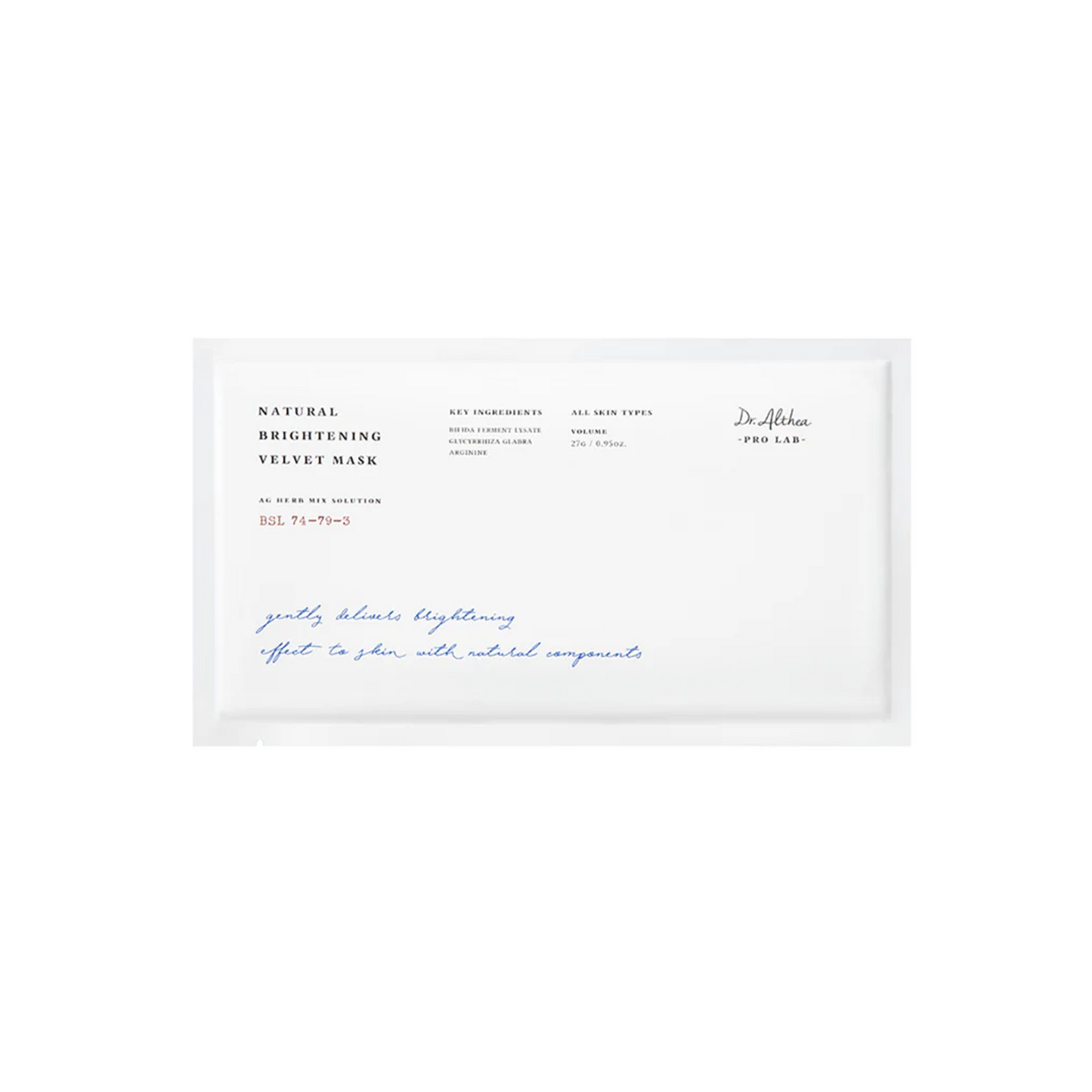 Dr. Althea Natural Brightening Velvet Mask - 27g