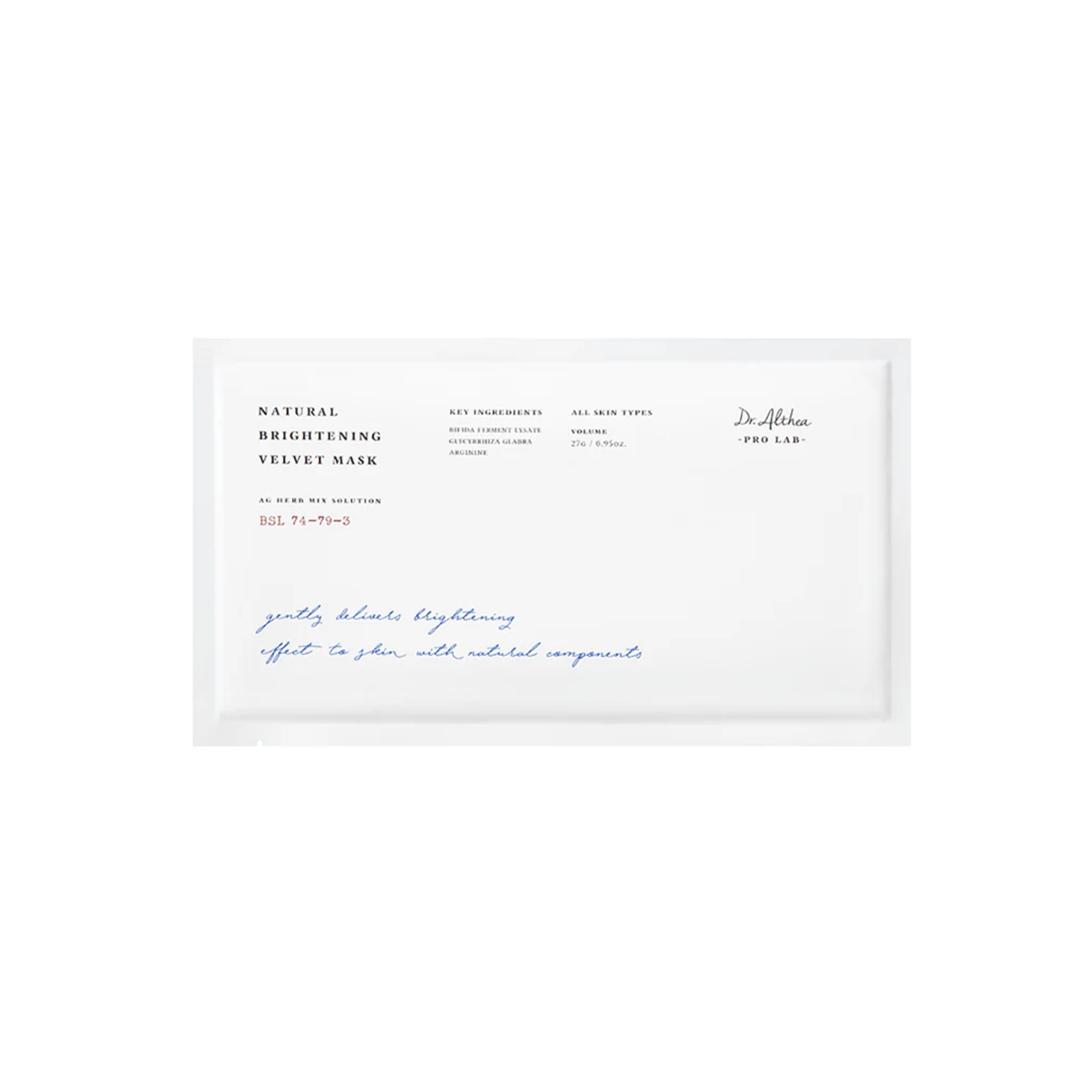 Dr. Althea Natural Brightening Velvet Mask - 27g