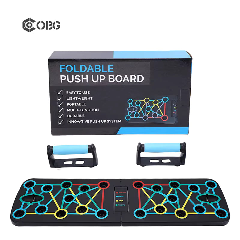 Foldable Push-Up Board – Color-Coded Strength Training System