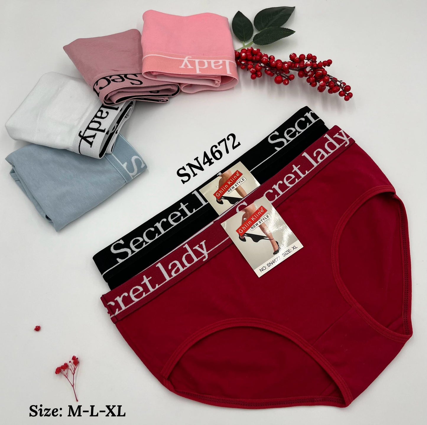 مجموعة ملابس داخلية PINKY LADY الأكثر مبيعًا بتصميم مختلط (مجموعة من 4 قطع).