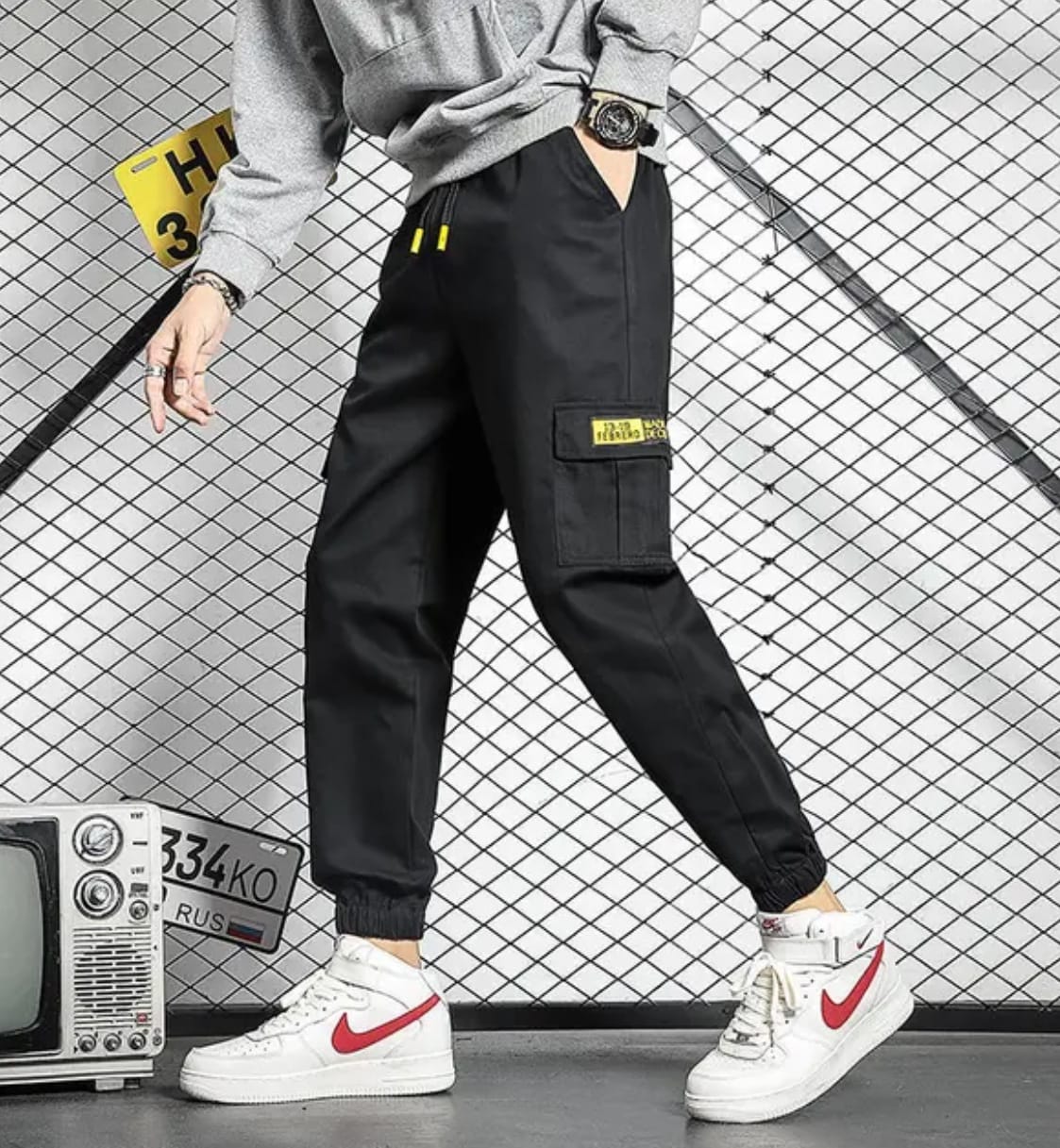 Mens cotton cargo pants (mixed colours)